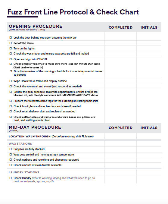 PRINT - Fuzz Front Line Protocol & Check Chart - FRENCH